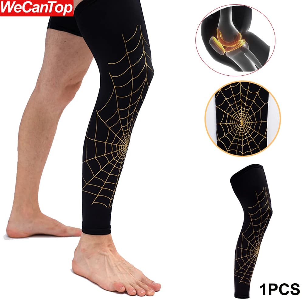 1 pz donna uomo manica a compressione per gamba giovanile, calze a compressione per polpaccio sportivo supporto per ginocchiera aiuta stecche per stinco, artrite, muscoli