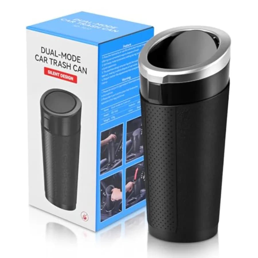 Car Trash Can Bin with Lid, Mini Leakproof Garbage Can for Vehicle, Cup Holder Trash Can, Small Trash Bin for Cars, Home, Bedro