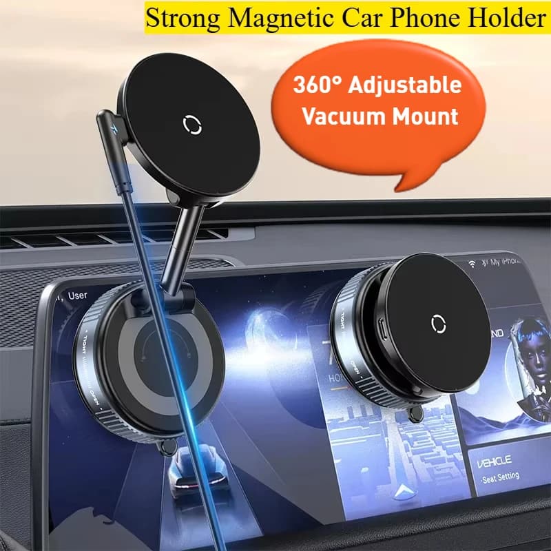 2025 Nuovo K007 Forte supporto magnetico per telefono da auto Design pieghevole 360 ° Supporto sottovuoto regolabile per auto/scrivania/bagno/uso universale
