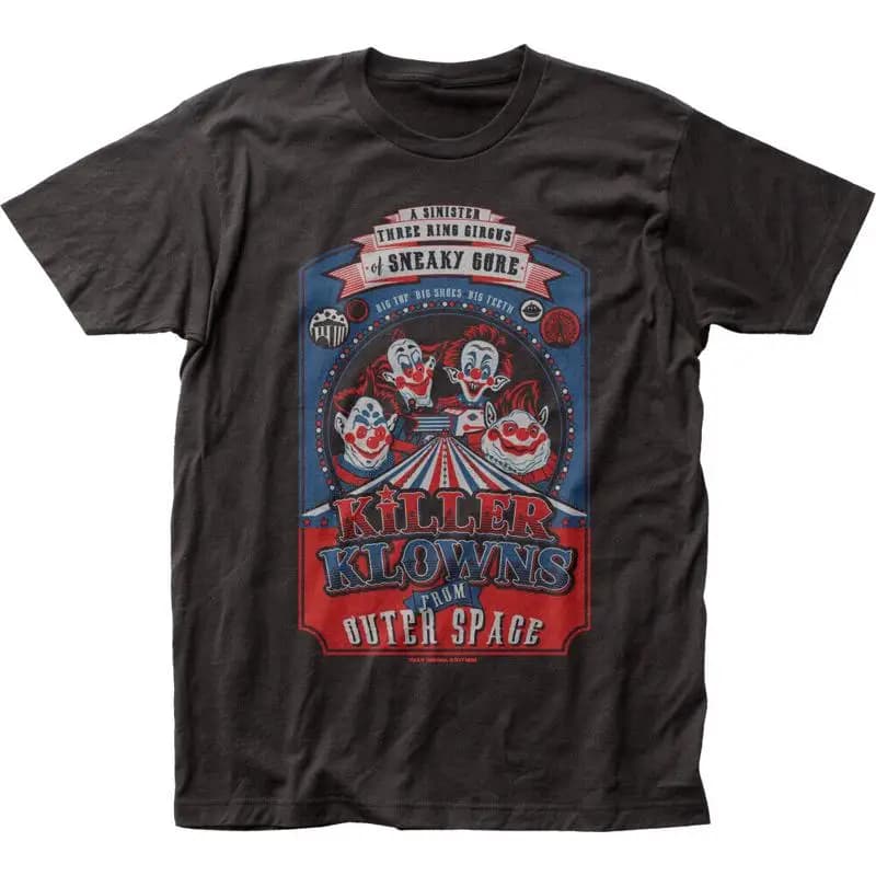 Killer Klowns Big Top Poster T Shirt da uomo con licenza Pop Culture Movie Nero
