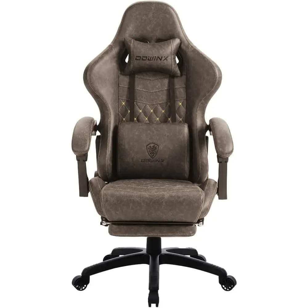 Sedia da gaming grande e alta, sedia da gioco ergonomica per adulti con poggiapiedi e supporto lombare massaggiante, sedia da computer con schienale alto per giocatori