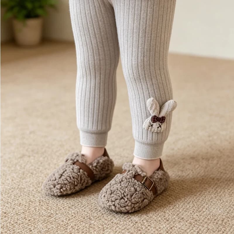 Leggings invernali per bambini con stampa di animali adorabili, in pile ispessito, morbidi e caldi, delicati sulla pelle, per l'uso quotidiano casual