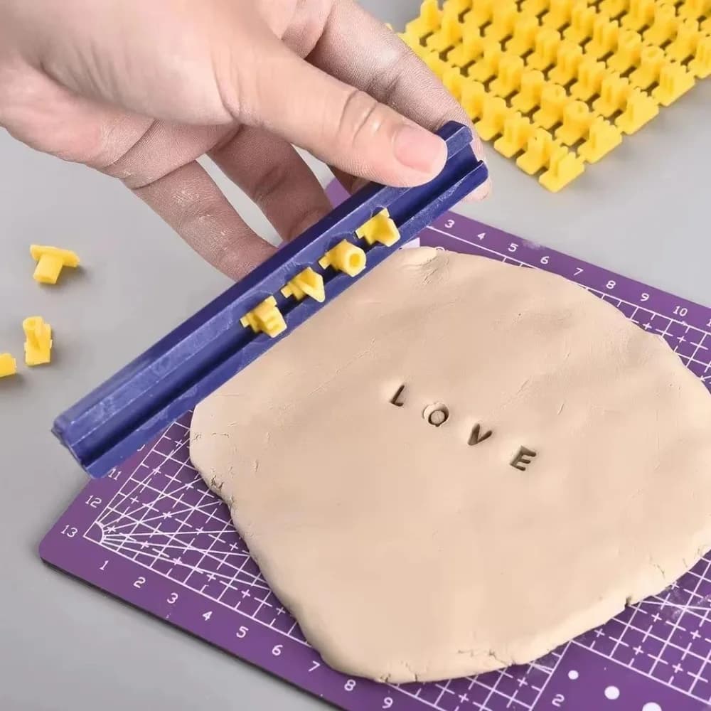 Set di Timbri in Argilla per Lettere e Numeri, Set di Stampi per Biscotti, Strumenti per Ceramica e Stampa su Ceramica