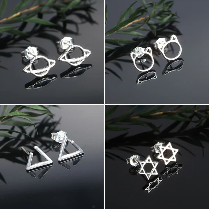Cat Shape Earrings and Creative Star for Women, Unique Gattino and Stella Shape Jewelry, Trendy Style on the Internet, Fashion Jewelry