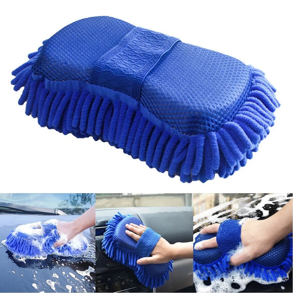 Scratch-Free Microfiber Chenille Car Wash Sponge Care Washing Brush Pad Cleaning Tool Auto Washing Towel Gloves Accessories