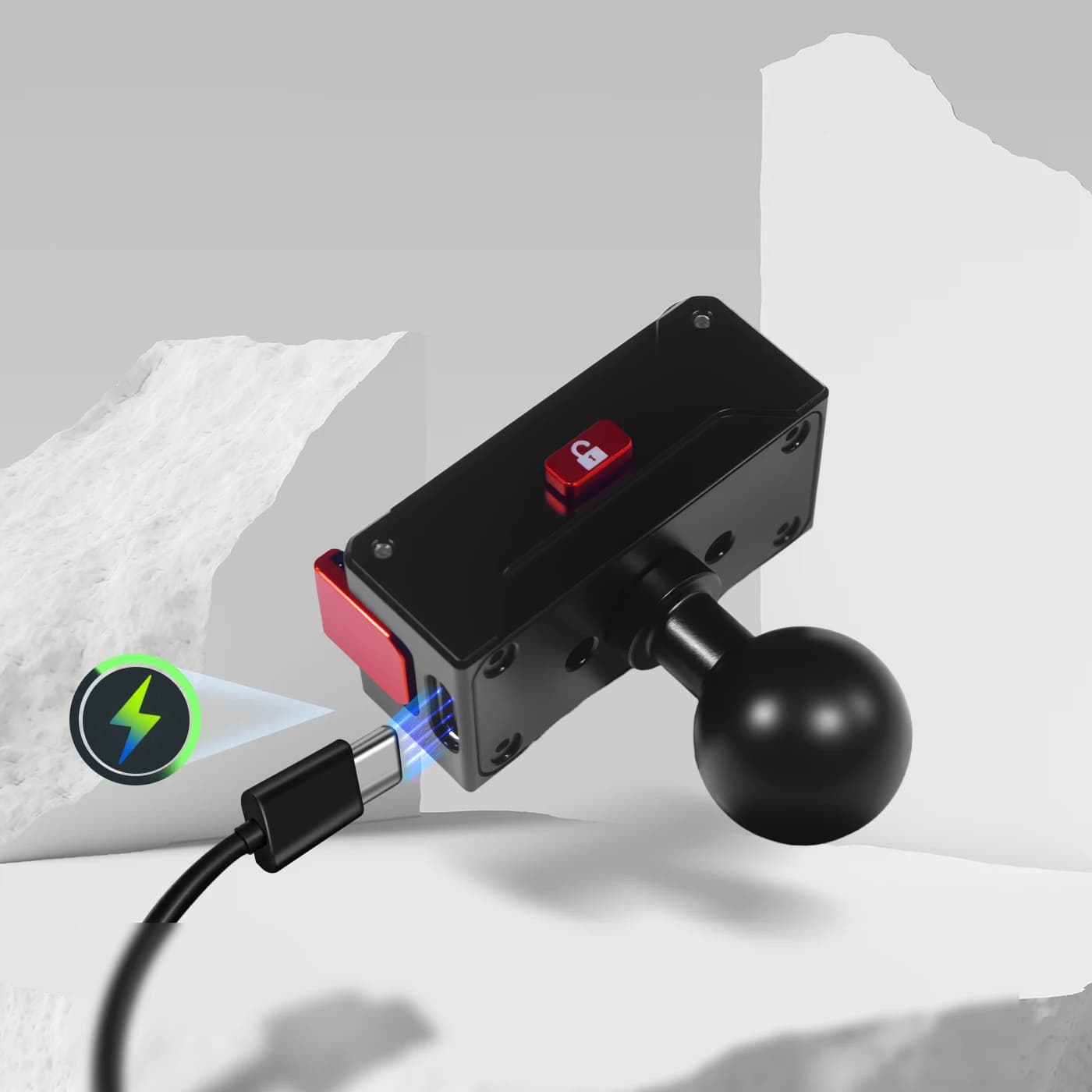Adattatore a Testa Sferica da 17mm con Rotazione Magnetica e Base di Ricarica a Sgancio Rapido per DJI Osmo 360, Attacco Treppiede da 1/4 e Accessori per Selfie Stick