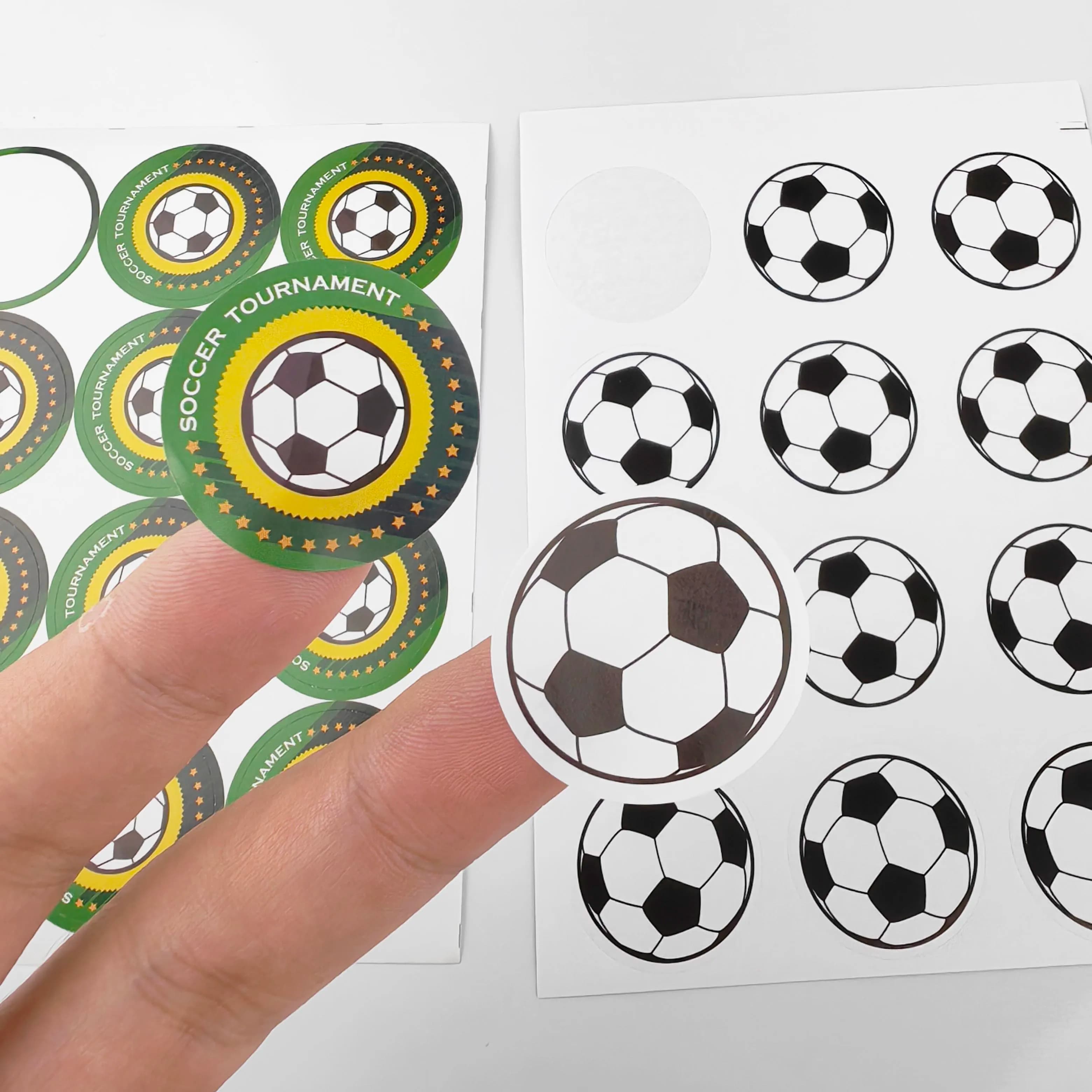 60/120 pieces of football stickers, white and green labels, self-adhesive football stickers, for children's rooms Birthday party decorations