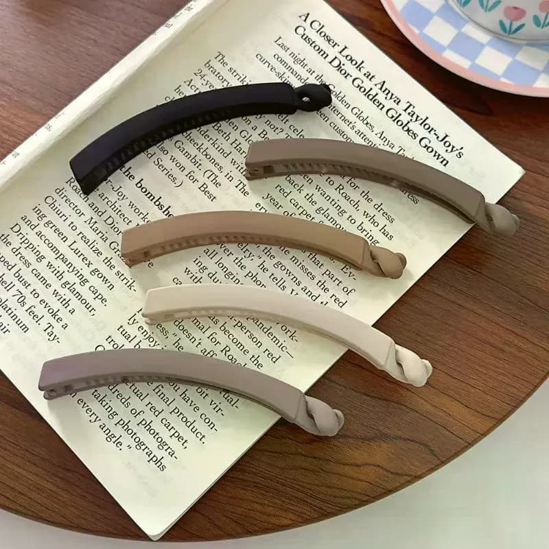 5Pcs Acrylic Banana Clips Elegant Women On The Back Of The Head Korean Ponytail Hairpin Barrettes Grils Hair Accessories