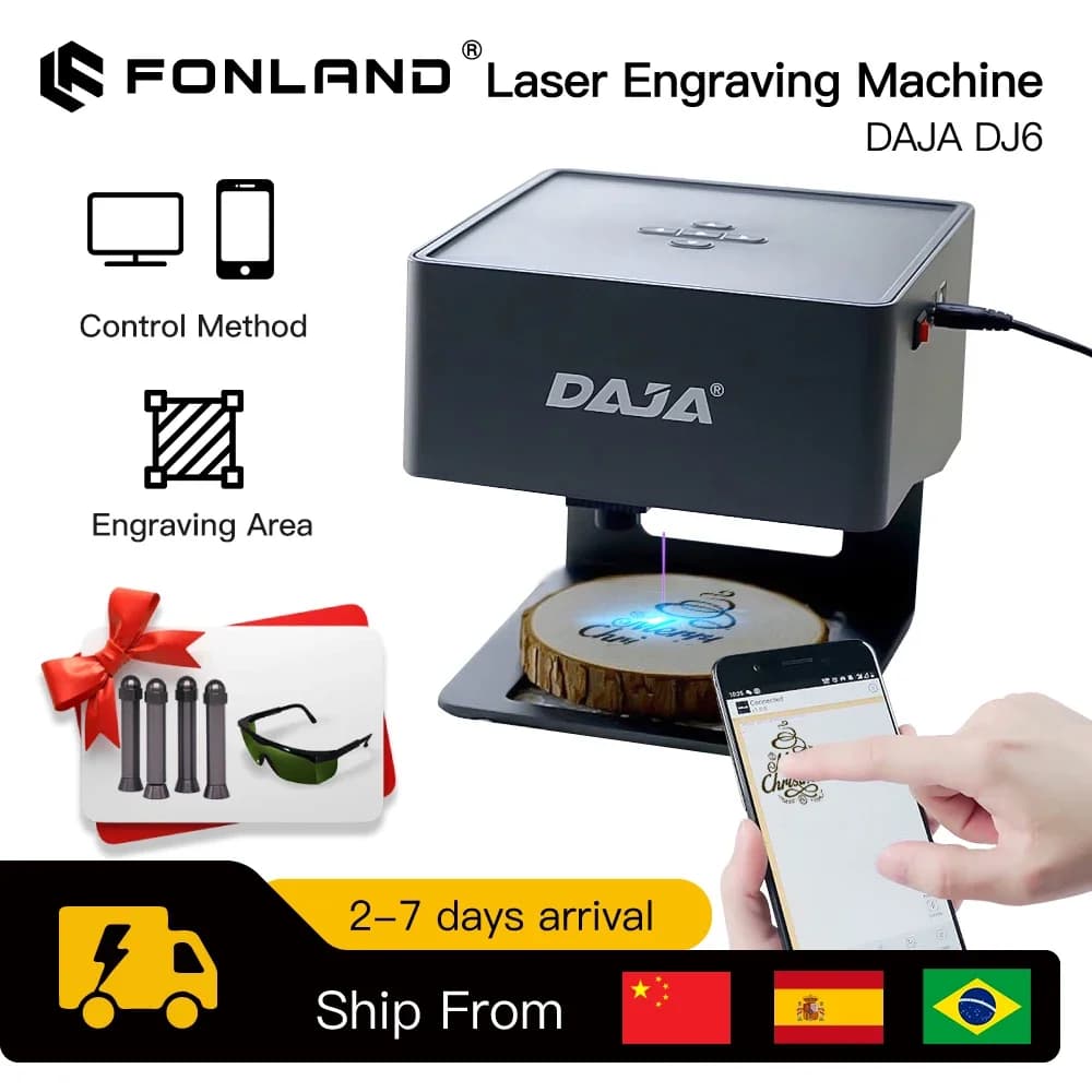 DAJA Laser Engraver CNC DIY DJ6 Laser Incision Machine 3000mw Fast Mini Logo Mark Printer Cutter Woodworking Plastic