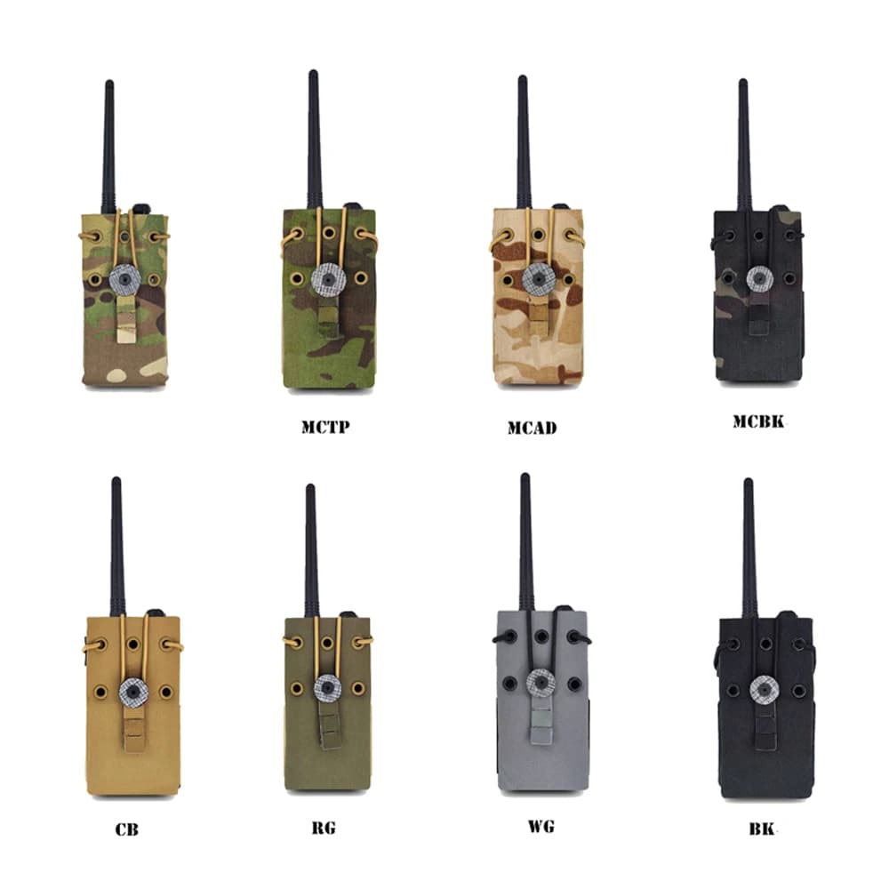 Gilet tattico esterno Molle Radio Pouch Walkie Talkie Bag Tasca laterale Uscita per Baofeng UV-5R UV-82 UV-9R