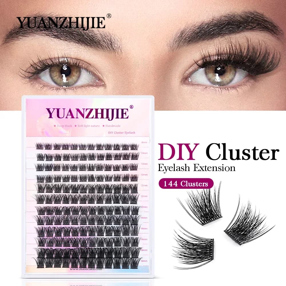 YUANZHIJIE 100% fatto a mano 20D/30D/40D/50D/60D Premade Fan Lash Extensions Individuale Naturale Morbido Calore Incollato Ciglia a grappolo