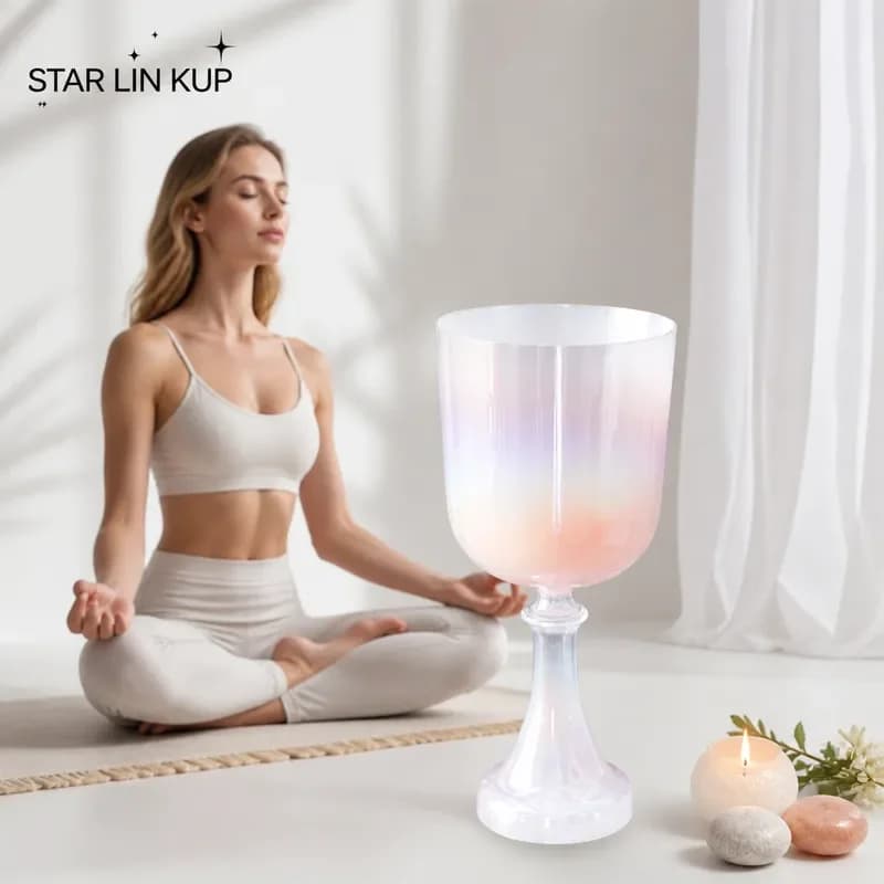STAR LIN KUP 6.2 Inch Crystal Singing Bowl 528Hz D# Note High Quality Alchemy Sound Healing Meditation Chakra Balance Yoga