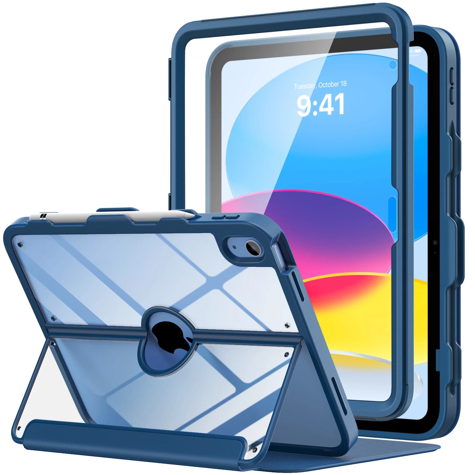 Custodia per iPad 11 pollici (A16) 11a generazione 2025 / Custodia per iPad 10a generazione con porta matita 2022 10.9 pollici, protezione schermo integrata