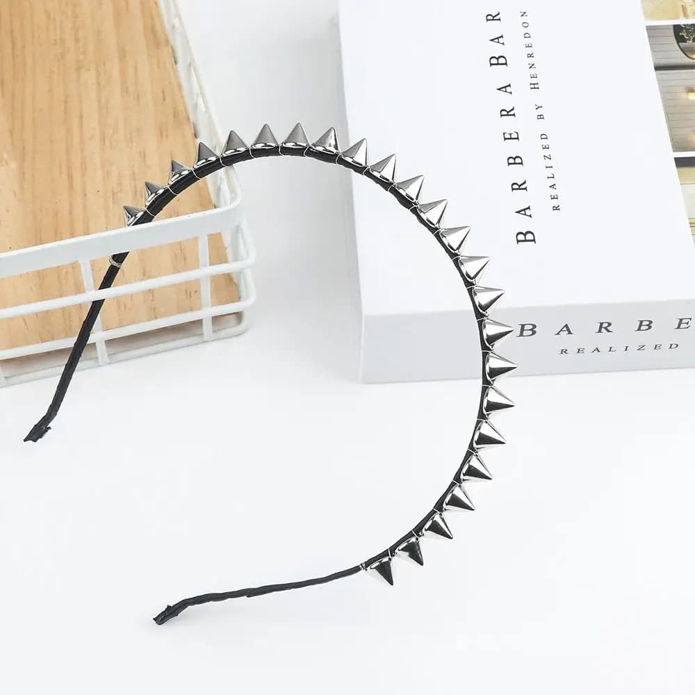 Fantastico regalo carismatico accattivante tempestato con fiocco in metallo Rock Lady Fermagli per capelli Rivetti Fascia per capelli Fascia per capelli