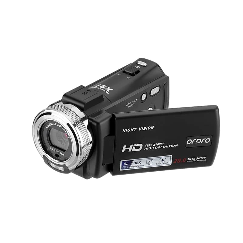 Ordro V12 Videocamera Vlog Videocamera digitale domestica Filmadora, visione notturna HD 1080P vintage, per YouTube Blogger Photograpic