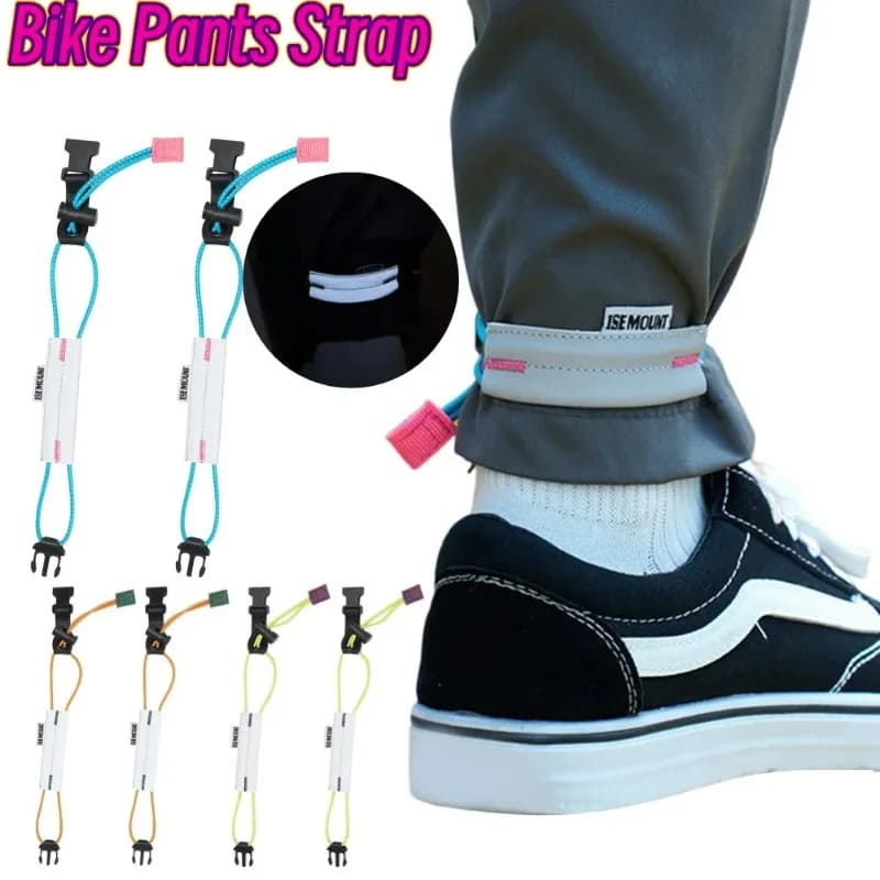 Pantaloni elastici da ciclismo 2 pezzi Fascia per gamba Braccio regolabile Fascia di sicurezza per gamba alla caviglia Cintura da corsa notturna con fibbia riflettente di sicurezza per la guida notturna