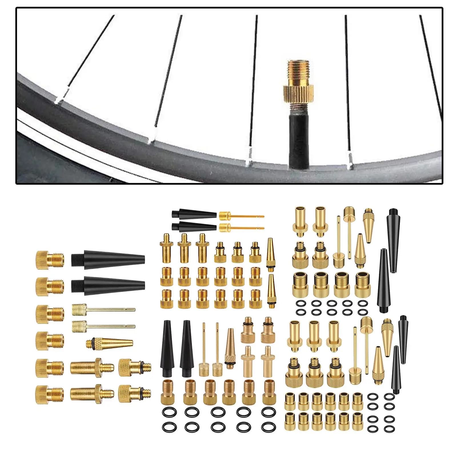 Set di adattatori per bicicletta SV AV DV in rame Kit adattatore per pompa per pneumatici per mountain bike MTB Accessorio per adattatori per pompa di gonfiaggio