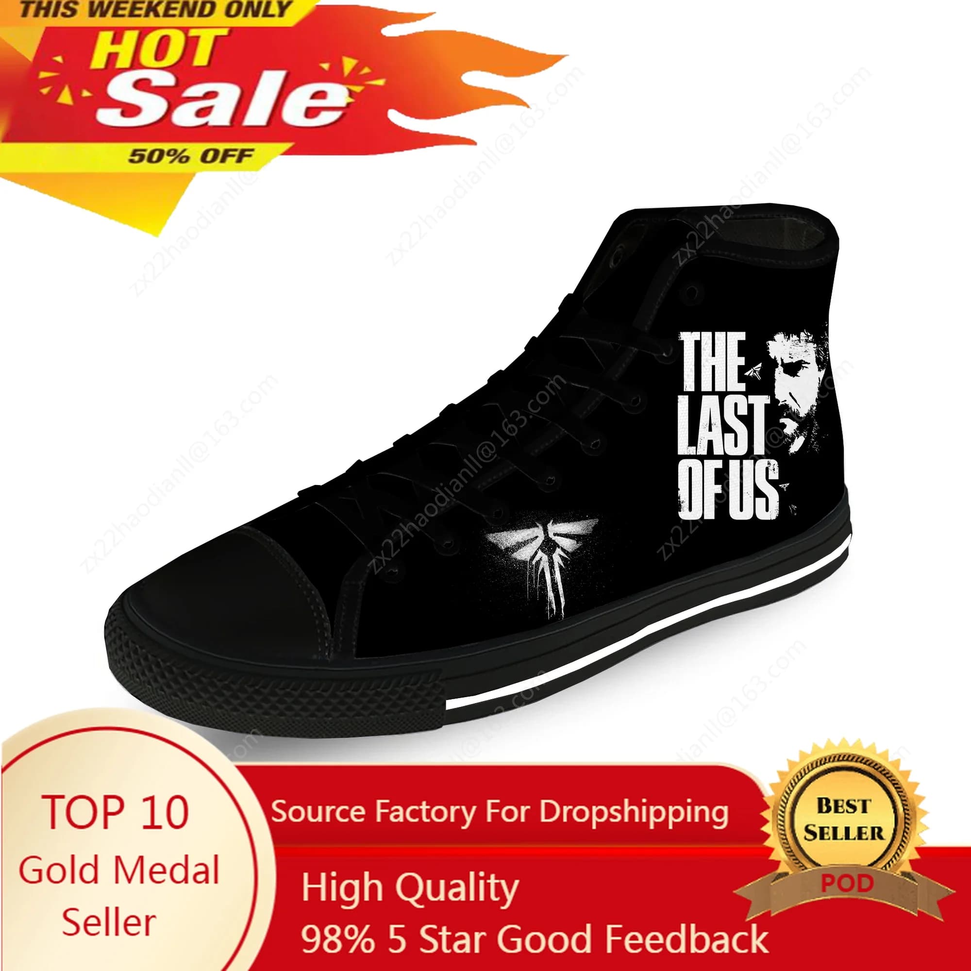 Videogioco The last of us Popolare tessuto casual Moda Stampa 3D Scarpe di tela alte Uomo Donna Sneakers leggere e traspiranti