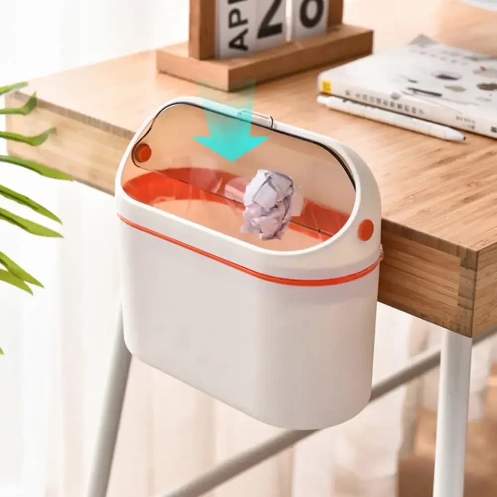 Mini pattumiera con coperchio Mini cestino per rifiuti per desktop Piccolo ufficio Pattumiera da appoggio montabile Piccolo cestino per dormitorio camper