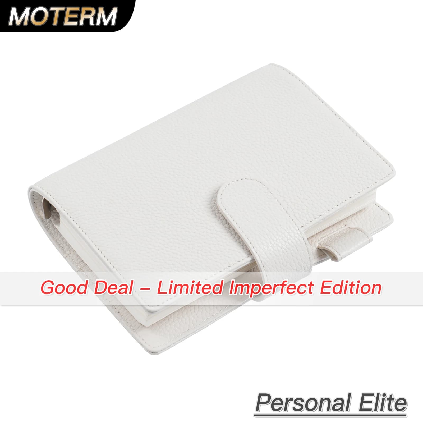 Agenda Personale Moterm Elite in Pelle Martellata con Anelli da 25mm, Edizione Limitata Imperfetta, con Copertina Organizer