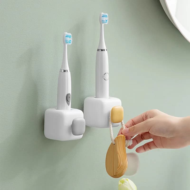 Portaspazzolino elettronico Portaspazzolino da parete per bagno senza punzonatura Organizzazione impermeabile per mantenere l'asciugatura