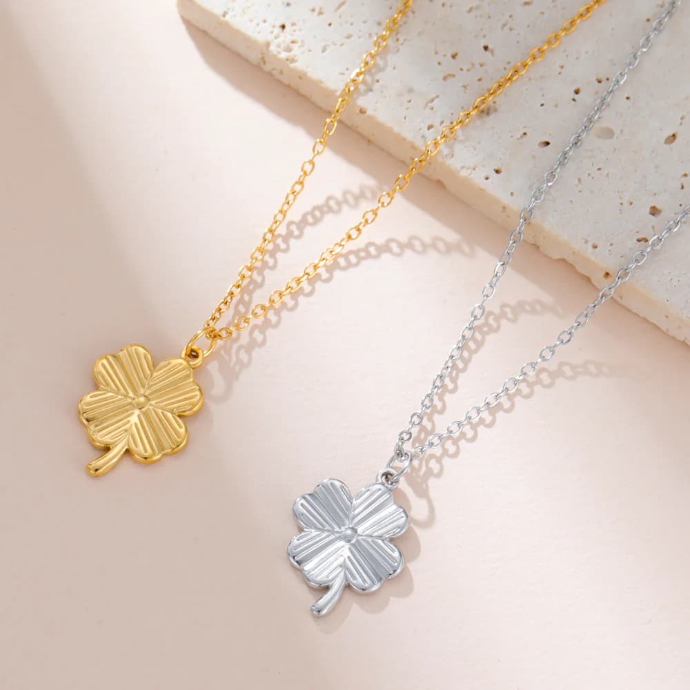 1pc Four Leaf Clover Stainless Steel Necklaces For Women Trend Quality Flower Pendant Necklace Jewelry Gift