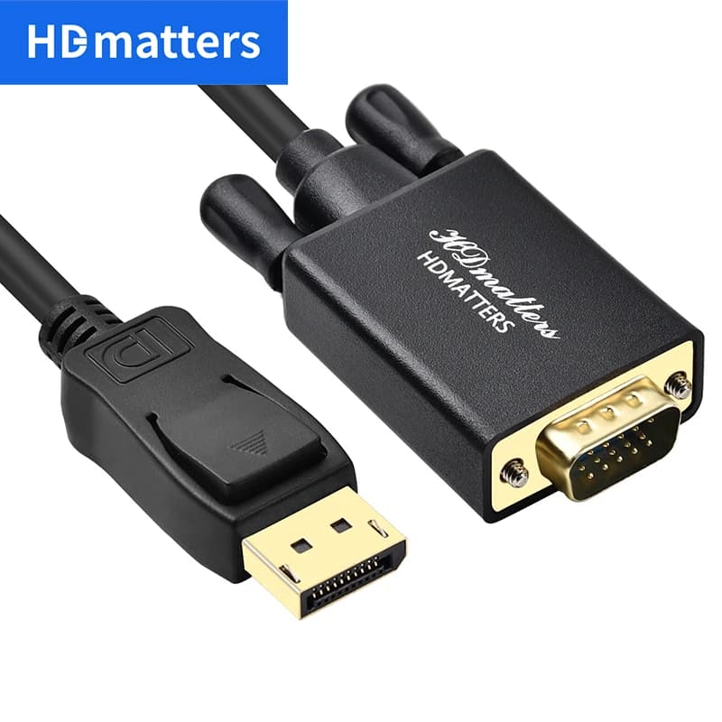 Cavo Displayport a VGA Display Port 1080P a cavo monitor VGA 1.8M DP maschio a VGA maschio per Nvidia AMD Lenovo HP Dell PC l
