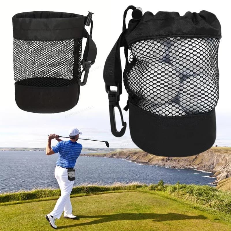 Custodia Portatile in Nylon per Palline da Golf con Sacchetto a Coulisse, Borsa Porta Palline da Golf, Accessorio Sportivo per Esterni, Regalo per Amanti del Golf