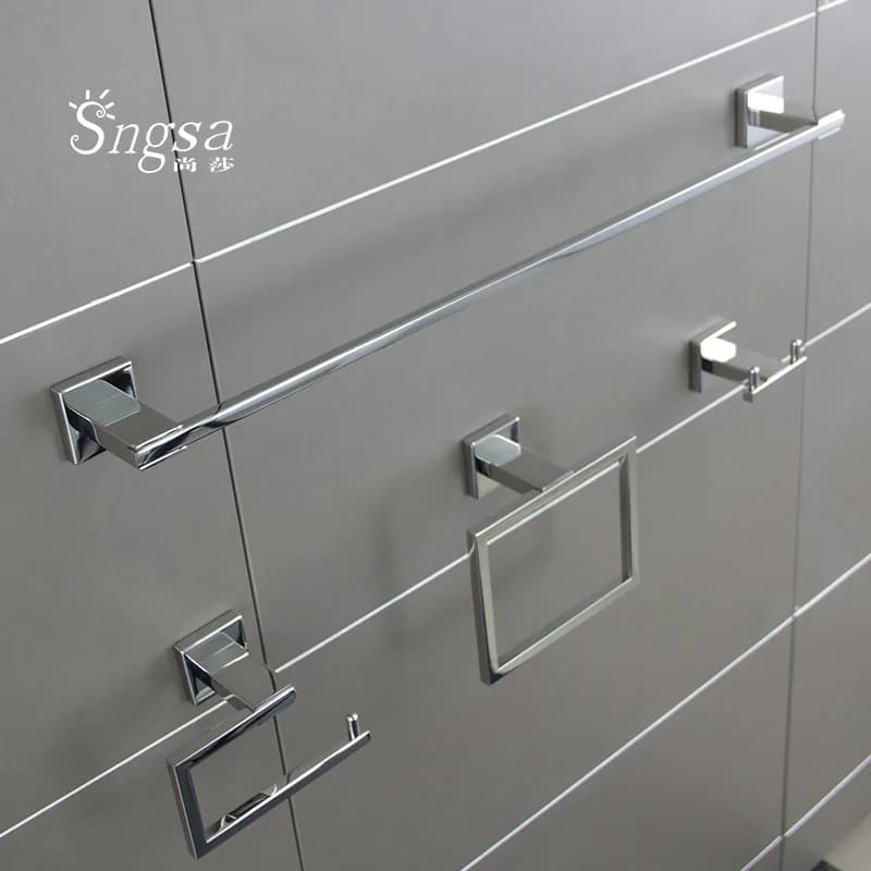 Set porta salviette da bagno in acciaio inox 304 spazzolato con porta asciugamani a specchio
