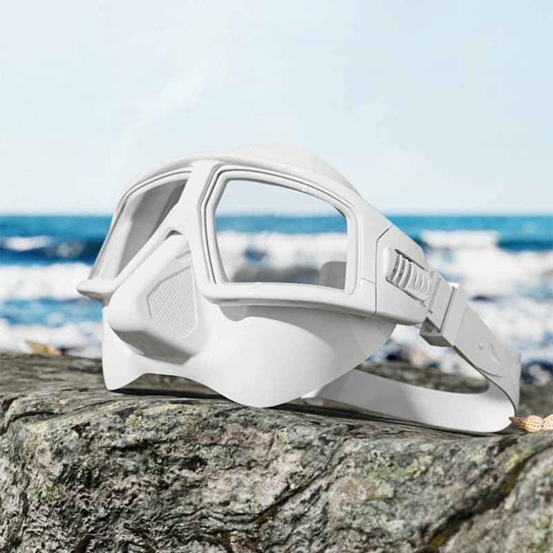Maschera Subacquea Professionale Iridescente, Occhialini da Nuoto Antiappannamento con Protezione UV e Cinturino Regolabile per Adulti, per Snorkeling e Nuoto