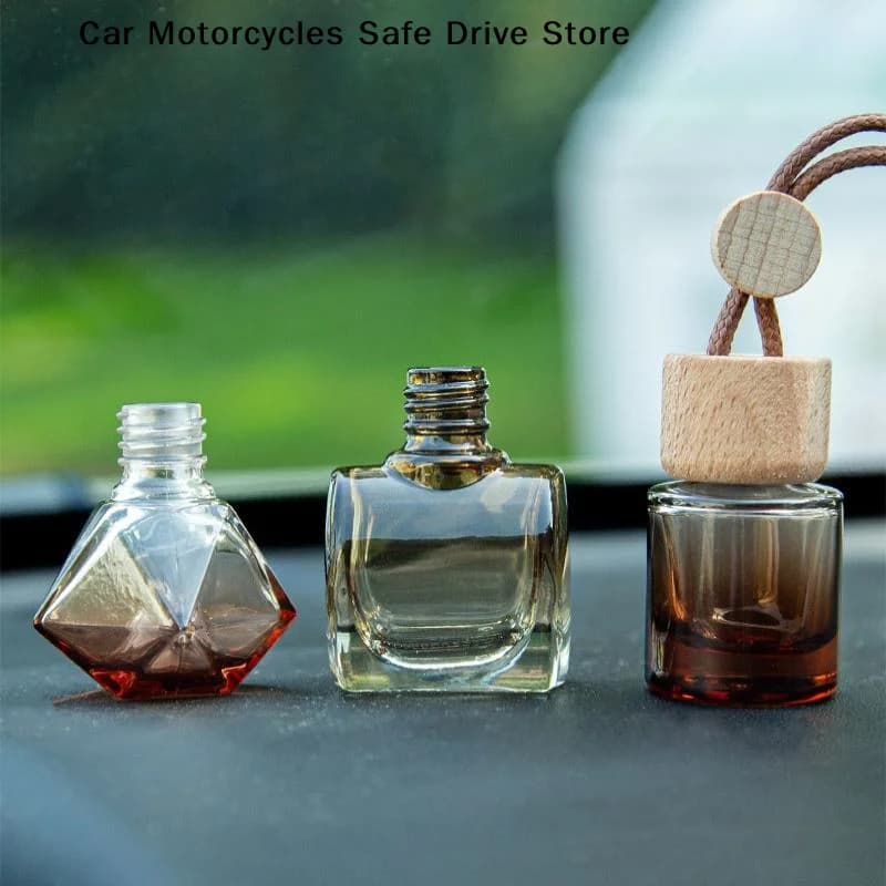 diCM,1 Small Round Empty Bottle for Perfume/Aromatherapy, Leaning Ornament, Essential Oil Diffuser for Car