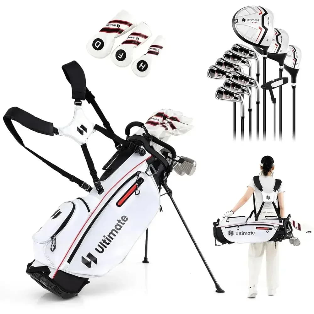 Women's 12-Piece Golf Club Set with Stand Bag, 460cc Driver, Hybrid, Irons, Putter, Right-Handed Complete Set