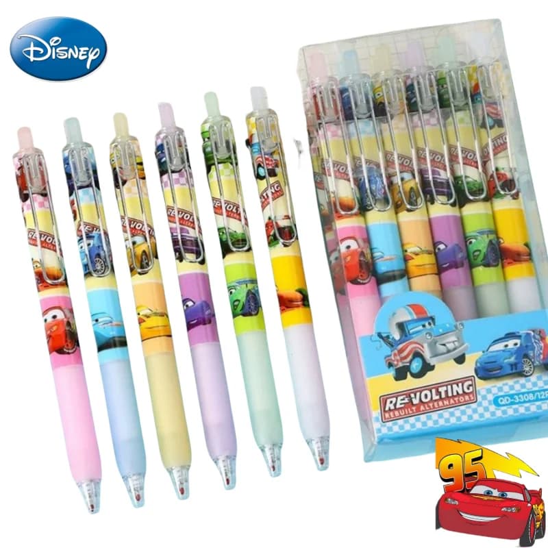 Nuovo Disney Lightning McQueen stampa penna gel creativo anime studente cartone animato penna nera kawaii firma penna di cancelleria all'ingrosso