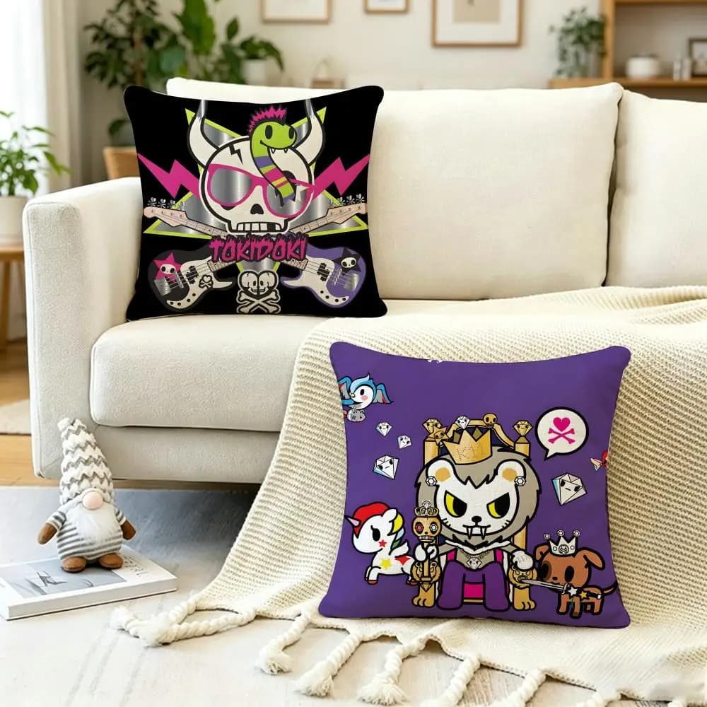 Fodera per cuscino Anime Poster T-tokidokiS, antipolvere, con cerniera invisibile, in morbido peluche, per divano
