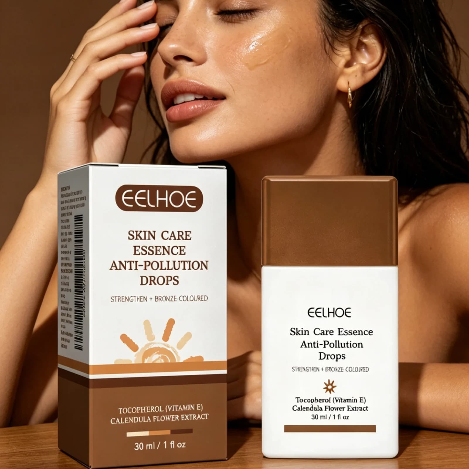 EELHOE Gel Abbronzante Uniformante, Idratante Profondo, Luminoso, ad Assorbimento Rapido, Non Untuoso, Ingredienti Delicati, Gocce Autoabbronzanti 30ml