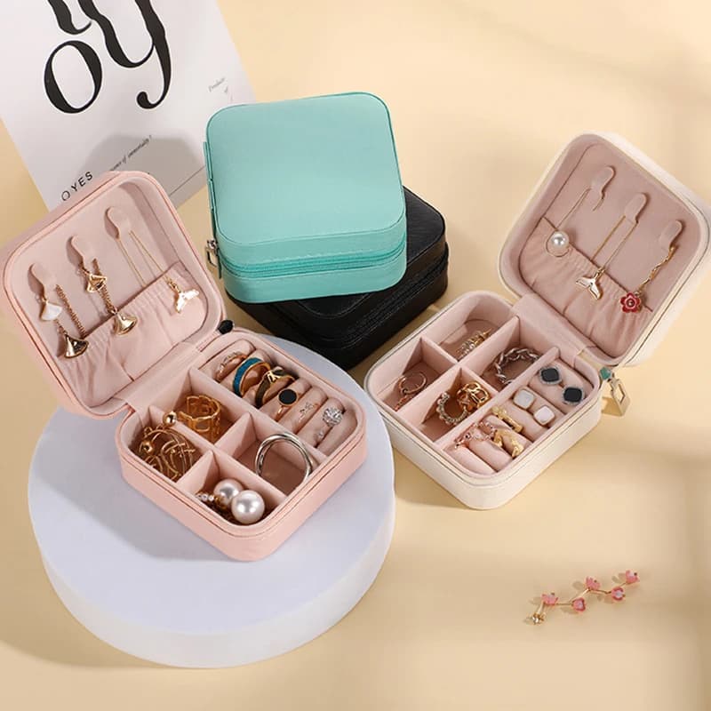 Box Single Sided Storage Box, Leather Travel Toys for Ladies, Classic Black, Pure White, Fashion Pink
