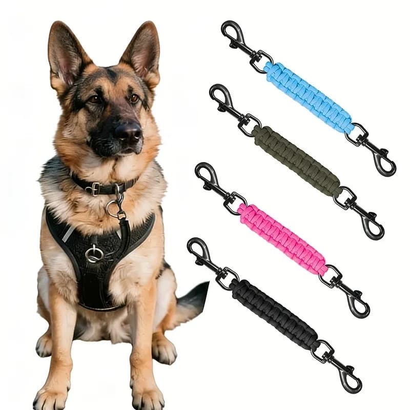 Clip di Sicurezza a Doppia Estremità per Cintura di Sicurezza per Cani, Connettore per Collare e Pettorina per Passeggiate all'Aperto
