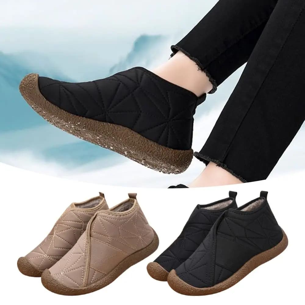 Scarpe da donna da uomo Stivali da neve invernali antiscivolo Scaldapiedi ispessito Scarpe calde Scarpe morbide con punta tonda