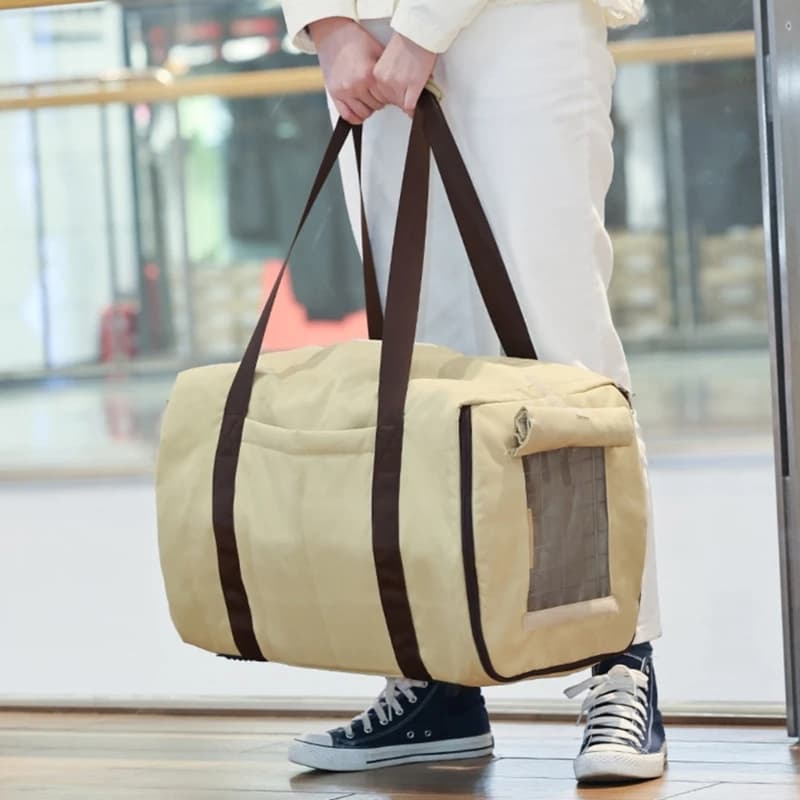 Borsa a tracolla da viaggio con copertura per gabbia per gatti, trasportino per animali con copertura traspirante, comoda spalla