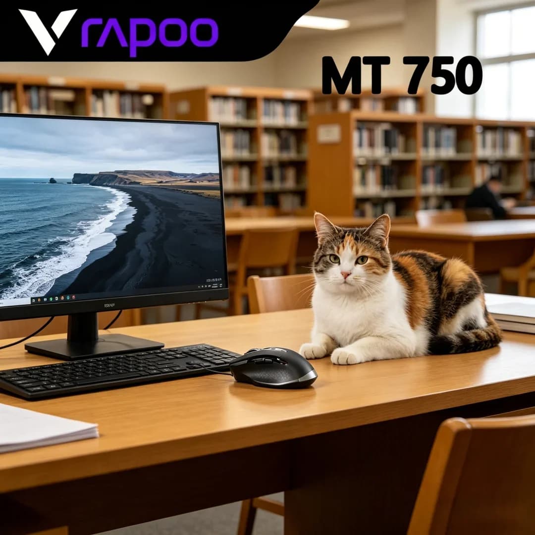 RAPOO MT750 Wireless Bluetooth Mouse, Exquisitely Crafted Rechargeable Laser Business Gaming Office Large Hand Mouse 4.0