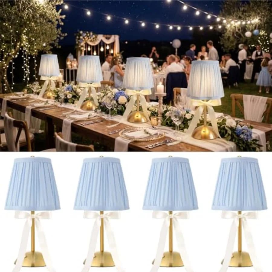 Lampada da Tavolo Senza Fili per Matrimoni, Ricaricabile, LED Touch, Piccola, Dorata, Portatile, a Batteria, USB-C, Dimmerabile a 3 Colori