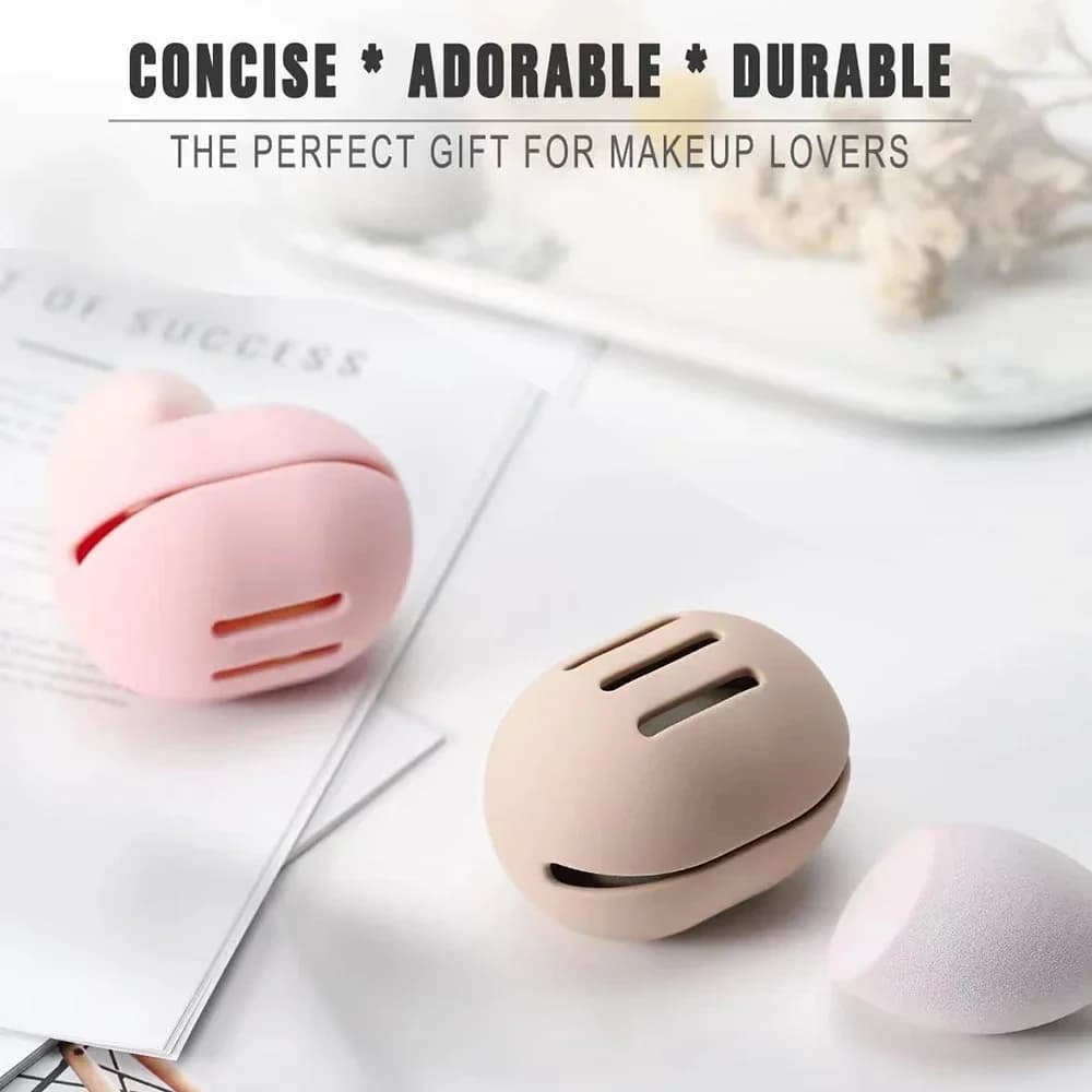 Porta Spugna Trucco in Silicone Traspirante, Organizer per Beauty Blender da Viaggio, Custodia Portatile per Spugne e Puff