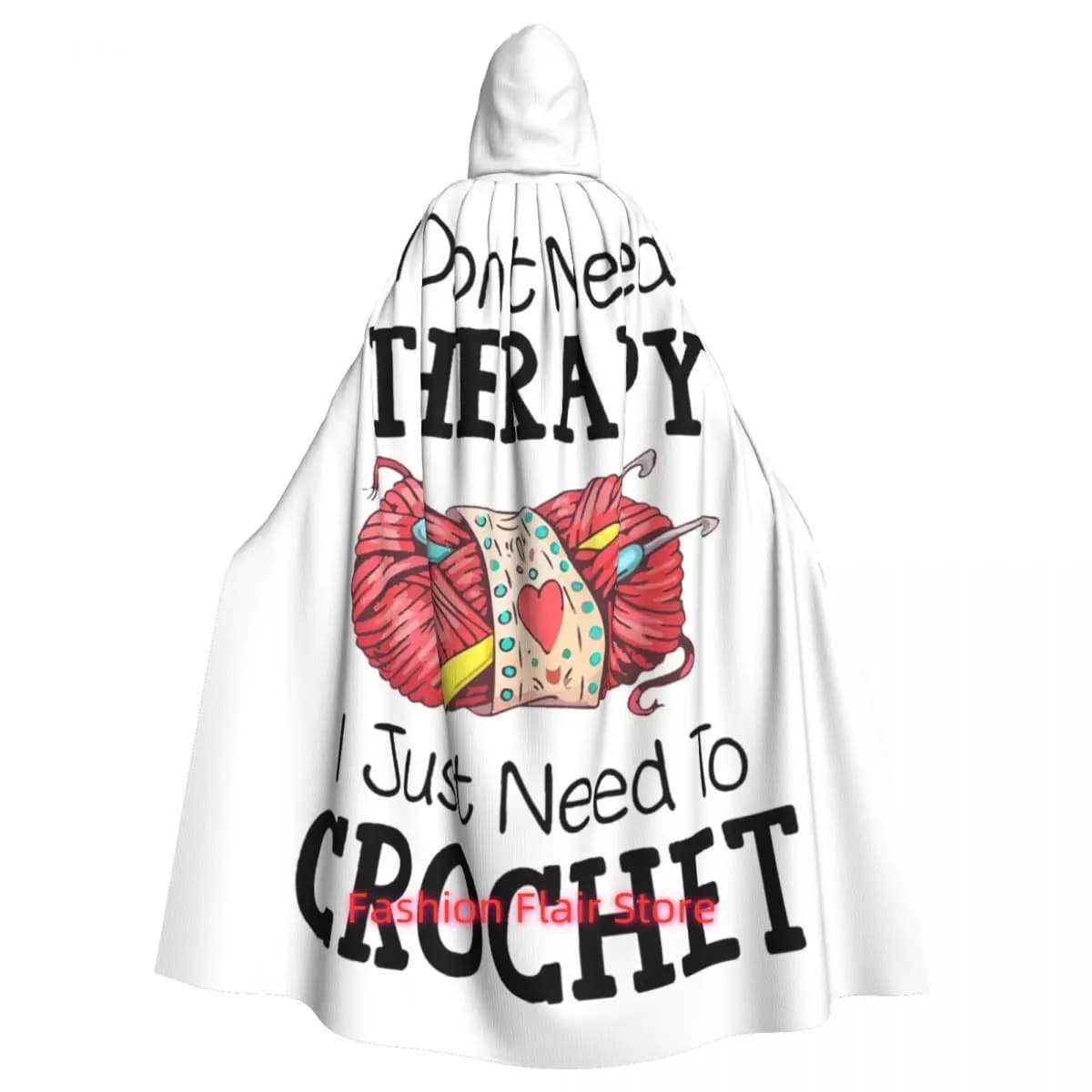Non ho bisogno di terapia, ho solo bisogno di uncinetto lungo mantello con cappuccio strega costume medievale mantello cosplay HalloweenParty adulto unisex