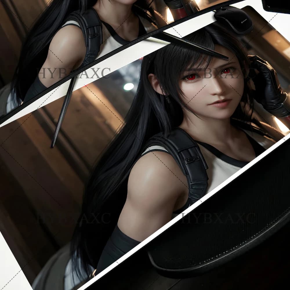 90x40 FINAL FANTASY VII Tifa Lockhart Large Mousepad Xxl Gaming Accessories Office Gamer Keyboard Desk Mat Accessories Mouse Pad