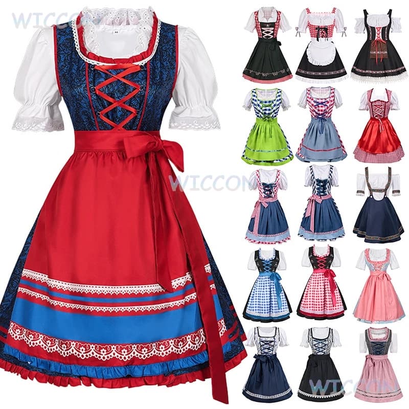 2025 Nuovo Oktoberfest Dirndl Vestito Plus Size Costume Cosplay Floreale per Le Donne Off-Spalla Beer Festival Outfit Cosplay Outfit