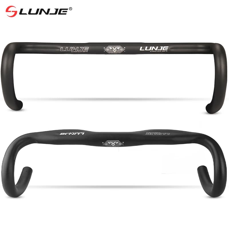 LUNJE Manubrio per bici da strada ultraleggero Maniglia per bicicletta Racing Drop Bar Bicicletta Riduce la resistenza Manubrio piegato Parti della bici