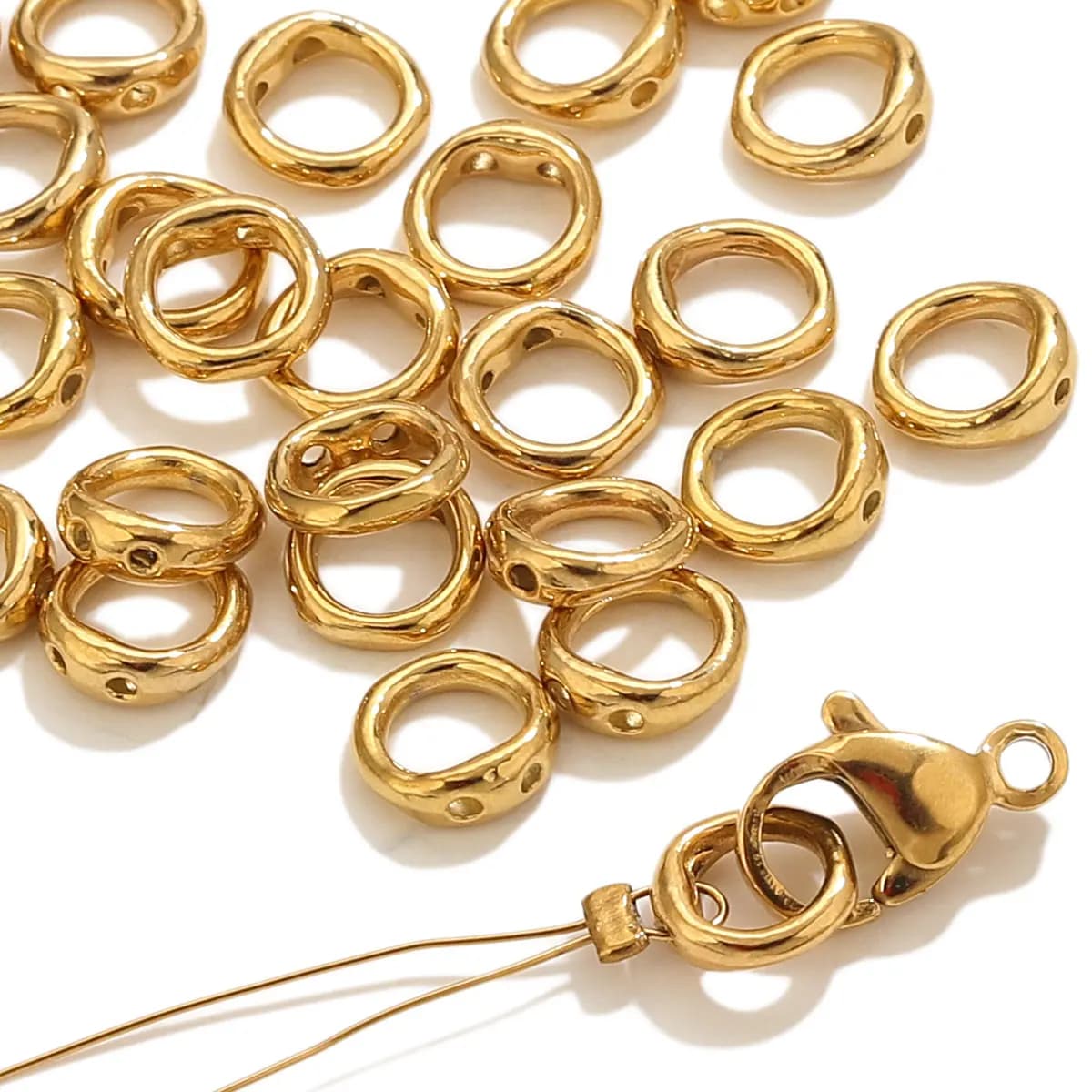 20 Parts Stainless Steel Clasps and Connectors for Jewelry Creation, Accessories for Bracelets and Necklaces ♪