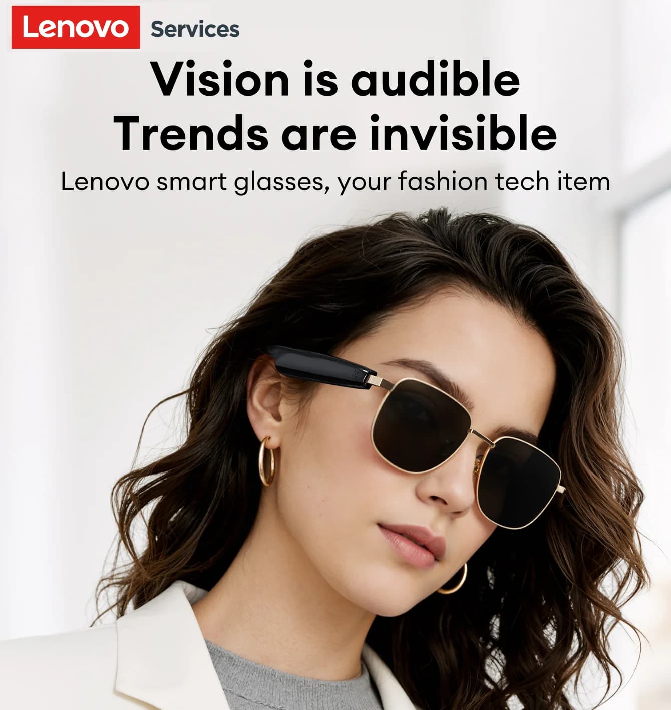 Occhiali da Sole Lenovo GS103 Anti-UV, Occhiali Intelligenti Wireless Bluetooth 6.0, Cuffie con Riduzione del Rumore per Chiamate HD, Essenziali per i Viaggi
