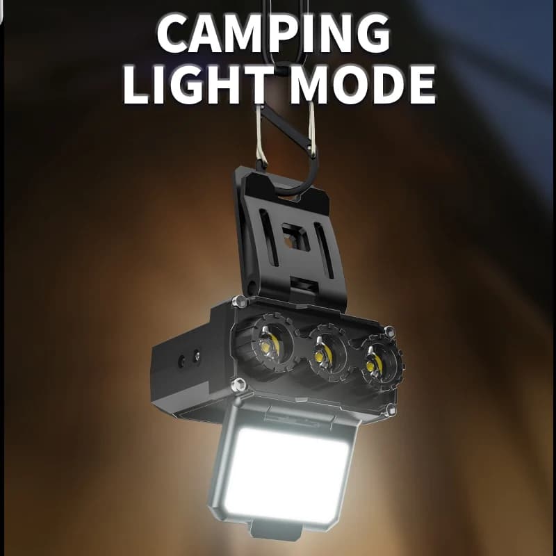 Sensore a infrarossi Lampada frontale a LED Potente faro da pesca da campeggio esterno Tipo-c Luce anteriore per bicicletta