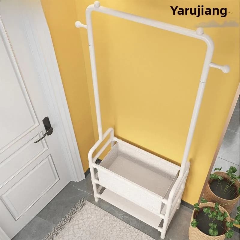 Simple Standalone Bedroom Clothes Hanger for Rent Dormitory Overnight Clothes Rack Stainless Steel Double Layer Clothes Dryin...